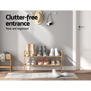 Shoe Rack Cabinet | Bamboo Storage Organiser | Pine