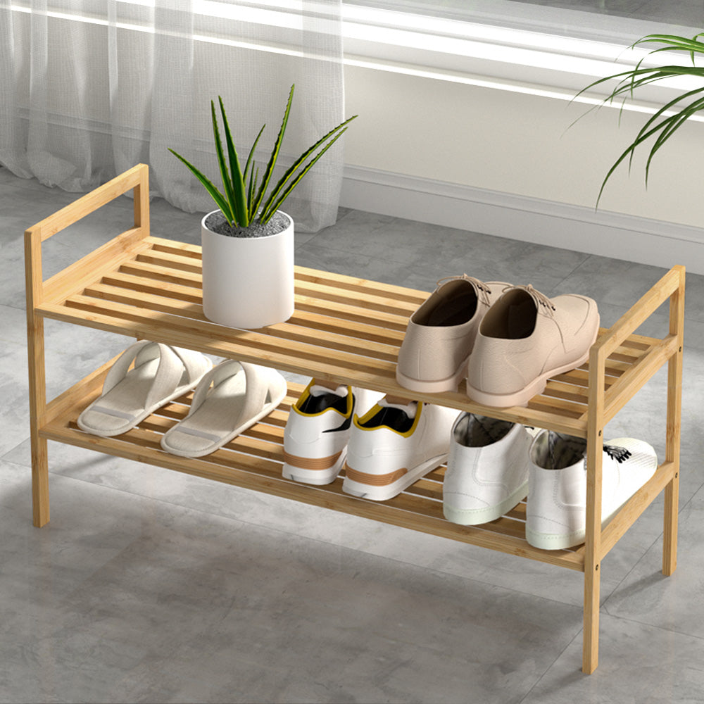 Shoe Rack Cabinet | Bamboo Storage Organiser | Pine