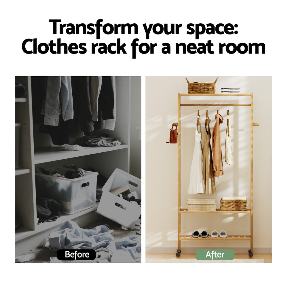 Clothes Rack Wardrobe | Coat Stand 169cm | Bedroom Storage Solution
