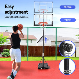 Everfit Basketball Hoop Stand | 3.05m | Height Adjustable | Portable with Knob