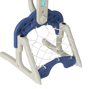 Keezi Kids Basketball Hoop Stand | Adjustable | 6-in-1 Sports Center | Toys Set | Blue