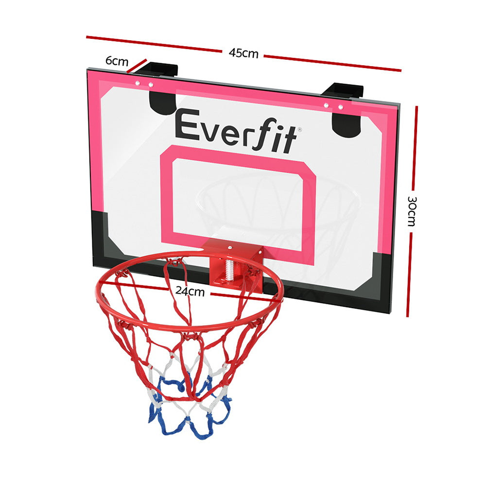 Everfit 23" Mini Basketball Hoop Backboard | Door Wall Mounted | Sports Kids | Red