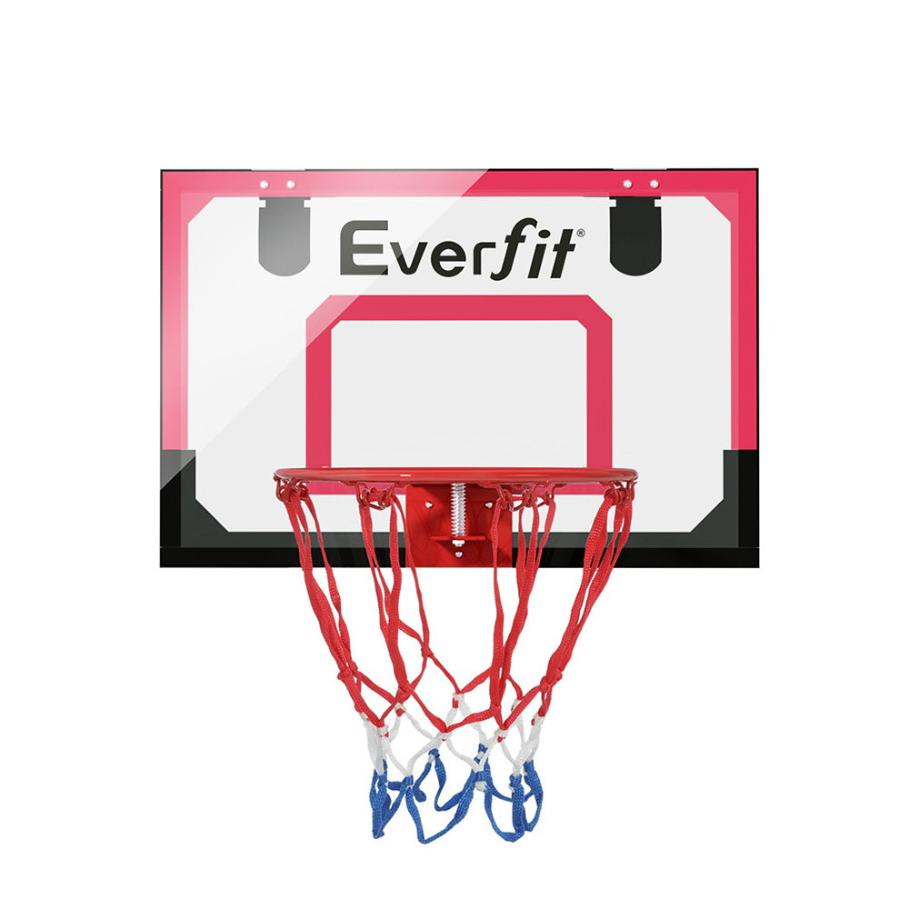 Everfit 23" Mini Basketball Hoop Backboard | Door Wall Mounted | Sports Kids | Red