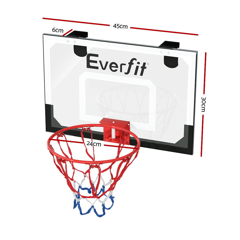 Everfit 23" Mini Basketball Hoop Backboard | Door Wall Mounted | Sports Kids | Black
