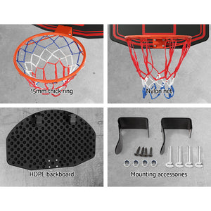 Everfit 38" Basketball Hoop Backboard | Door Wall Mounted Ring Net | Sports Kids