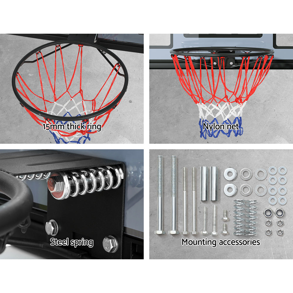 Everfit 45" Basketball Hoop Backboard | Wall Mounted Ring Net | Sports Pro System