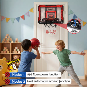 Over Door Mini Basketball Hoop | LED Scoreboard | Kids Set | 40x30cm