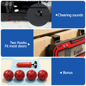 Over Door Mini Basketball Hoop | LED Scoreboard | Kids Set | 40x30cm
