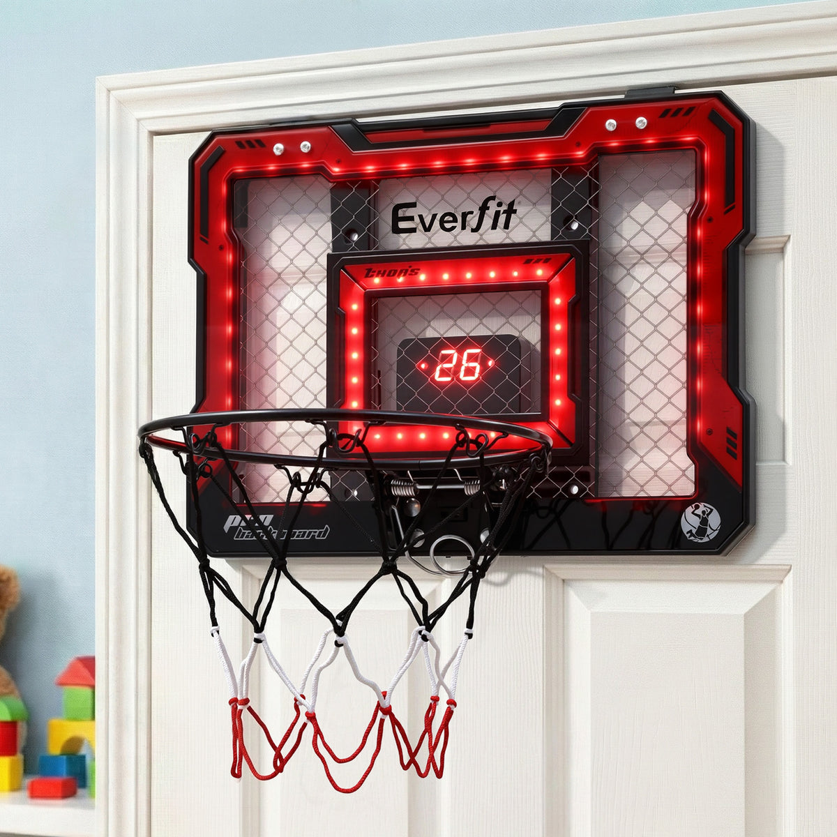 Over Door Mini Basketball Hoop | LED Scoreboard | Kids Set | 40x30cm