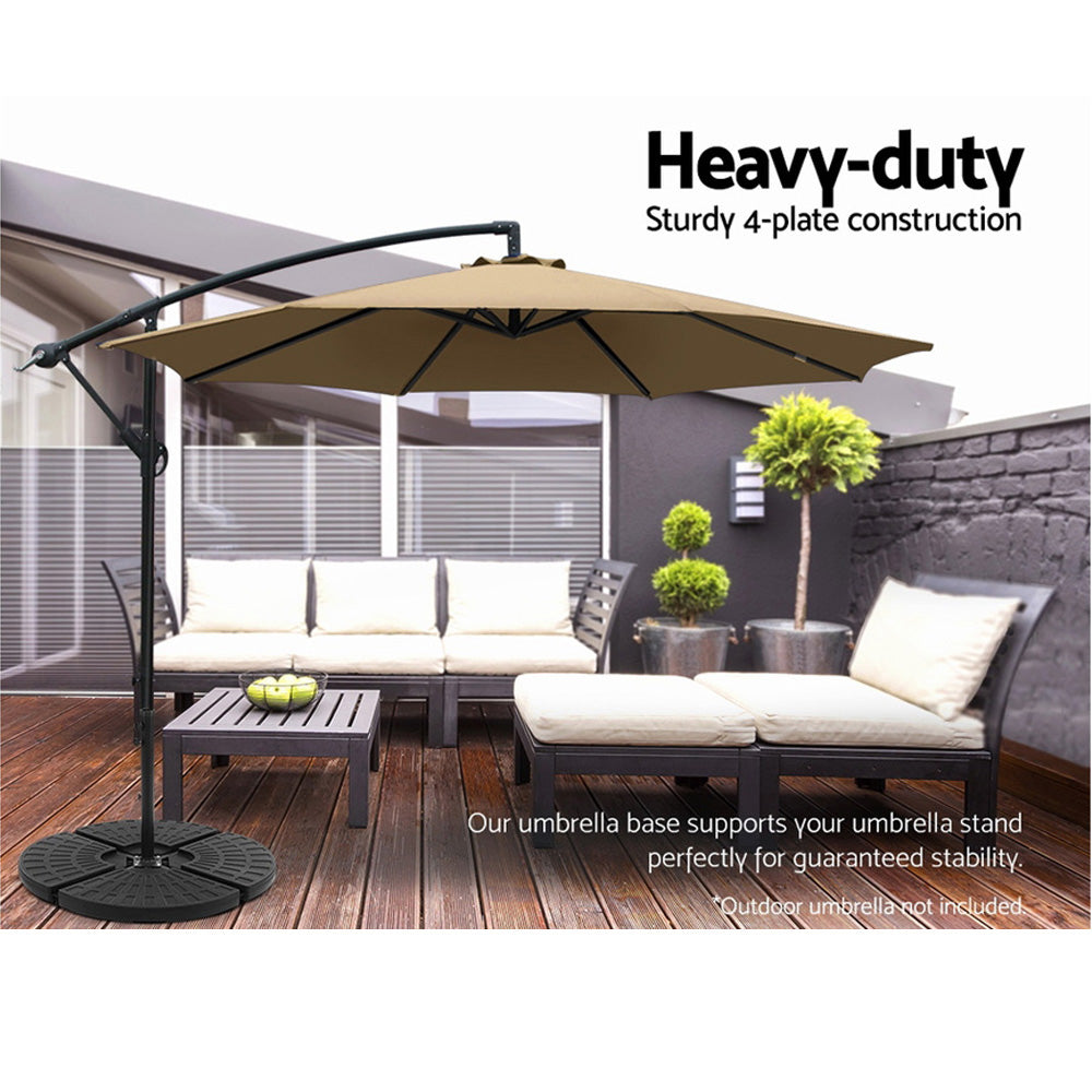 48cm Outdoor Umbrella Base | Stand | 4 Plates | Pod | Cantilever