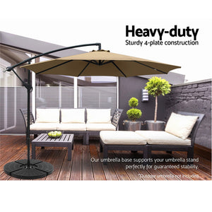 48cm Outdoor Umbrella Base | Stand | 4 Plates | Pod | Cantilever