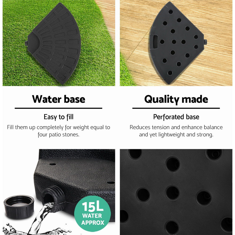48cm Outdoor Umbrella Base | Stand | 4 Plates | Pod | Cantilever