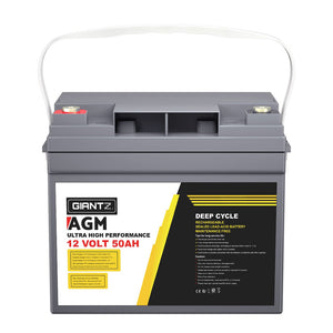 AGM Deep Cycle Battery | 12V 50Ah x2 Box | Portable Solar Caravan Camping Power