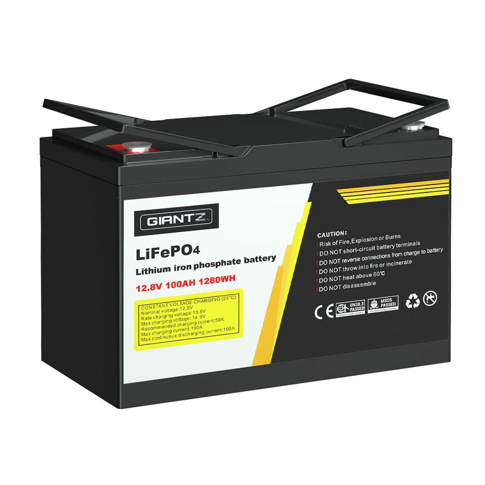 12V 100Ah Lithium Battery | LiFePO4 Deep Cycle with Solar Box | Caravan & Camping