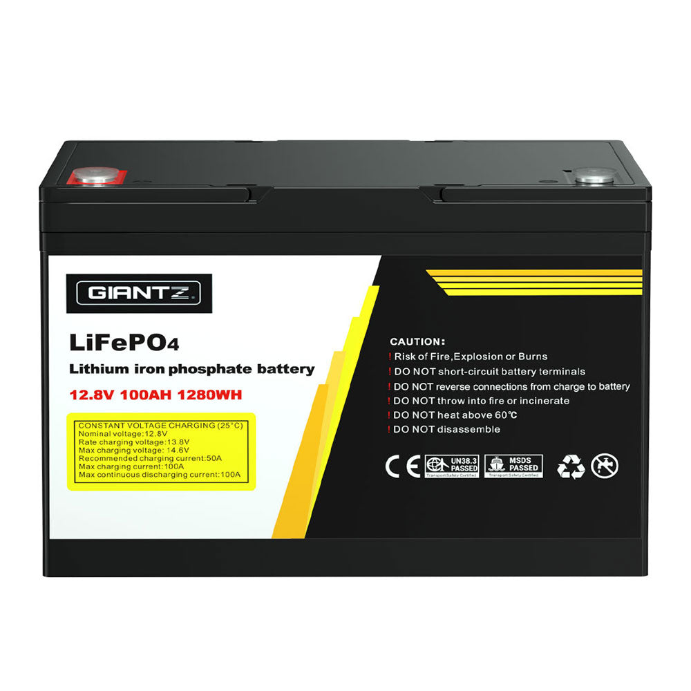 12V 100Ah Lithium Battery | LiFePO4 Deep Cycle with Solar Box | Caravan & Camping