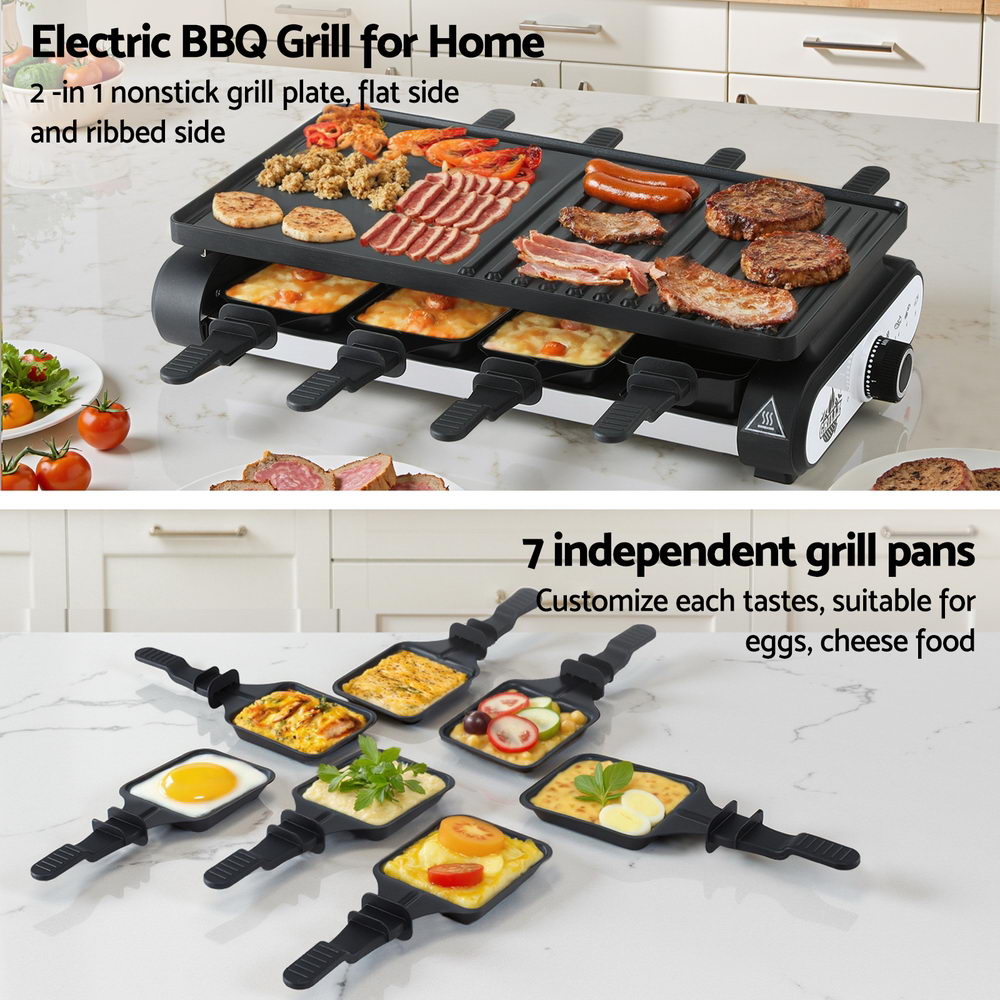 Grillz Electric BBQ Grill 1400W | Non-Stick Hot Plate with 7 Cooking Pans | Indoor & Outdoor Cooking Appliance