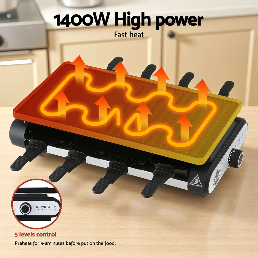 Grillz Electric BBQ Grill 1400W | Non-Stick Hot Plate with 7 Cooking Pans | Indoor & Outdoor Cooking Appliance