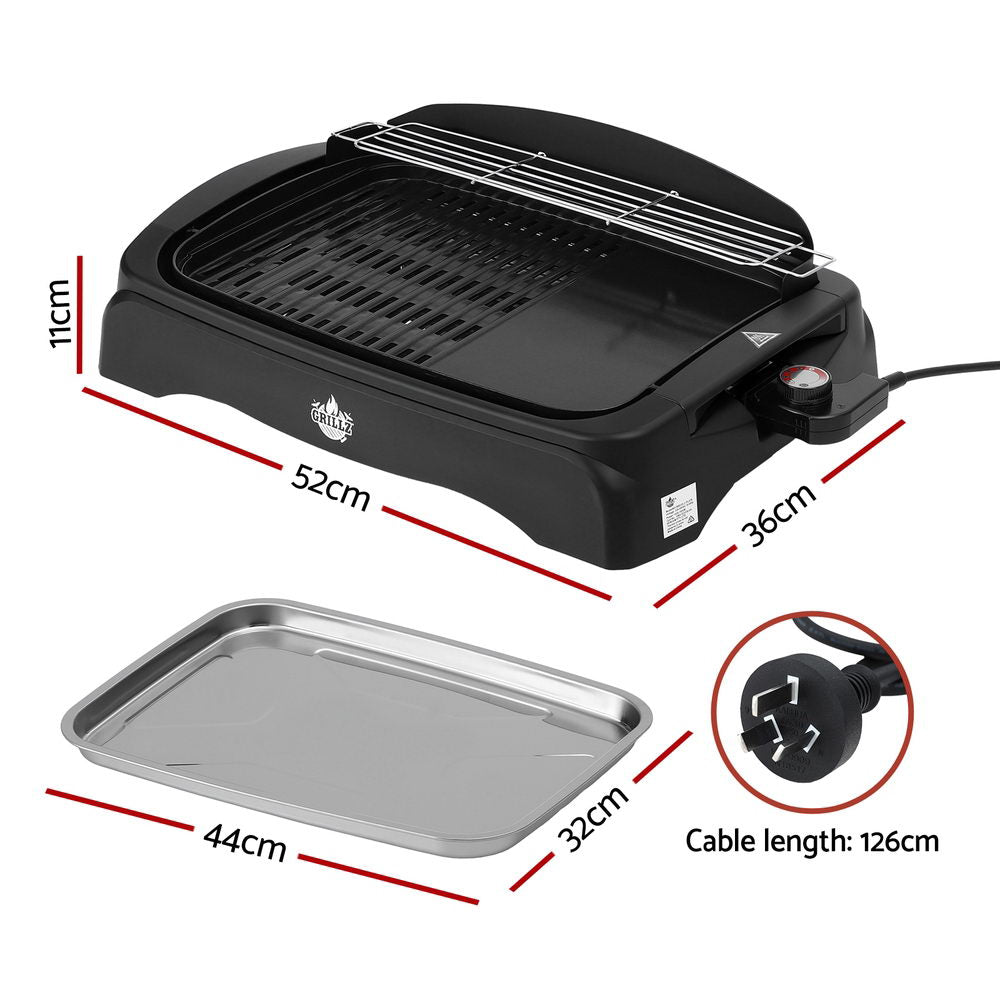 Grillz Electric BBQ Grill 1950W | Non-Stick Hot Plate | Indoor & Outdoor Cooking Appliance