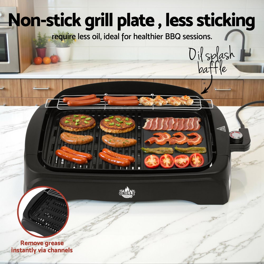 Grillz Electric BBQ Grill 1950W | Non-Stick Hot Plate | Indoor & Outdoor Cooking Appliance