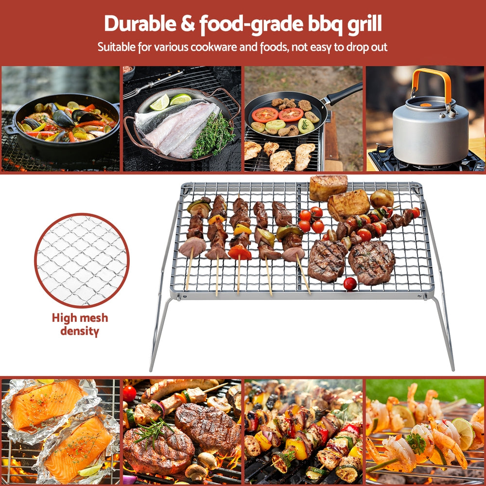 Grillz BBQ Grill | Charcoal Smoker | Foldable | Portable Camping Use