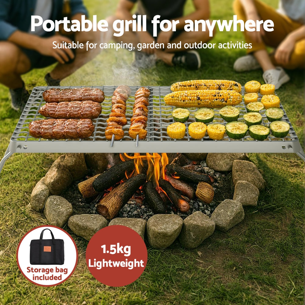Grillz BBQ Grill | Charcoal Smoker | Foldable | Portable Camping Use