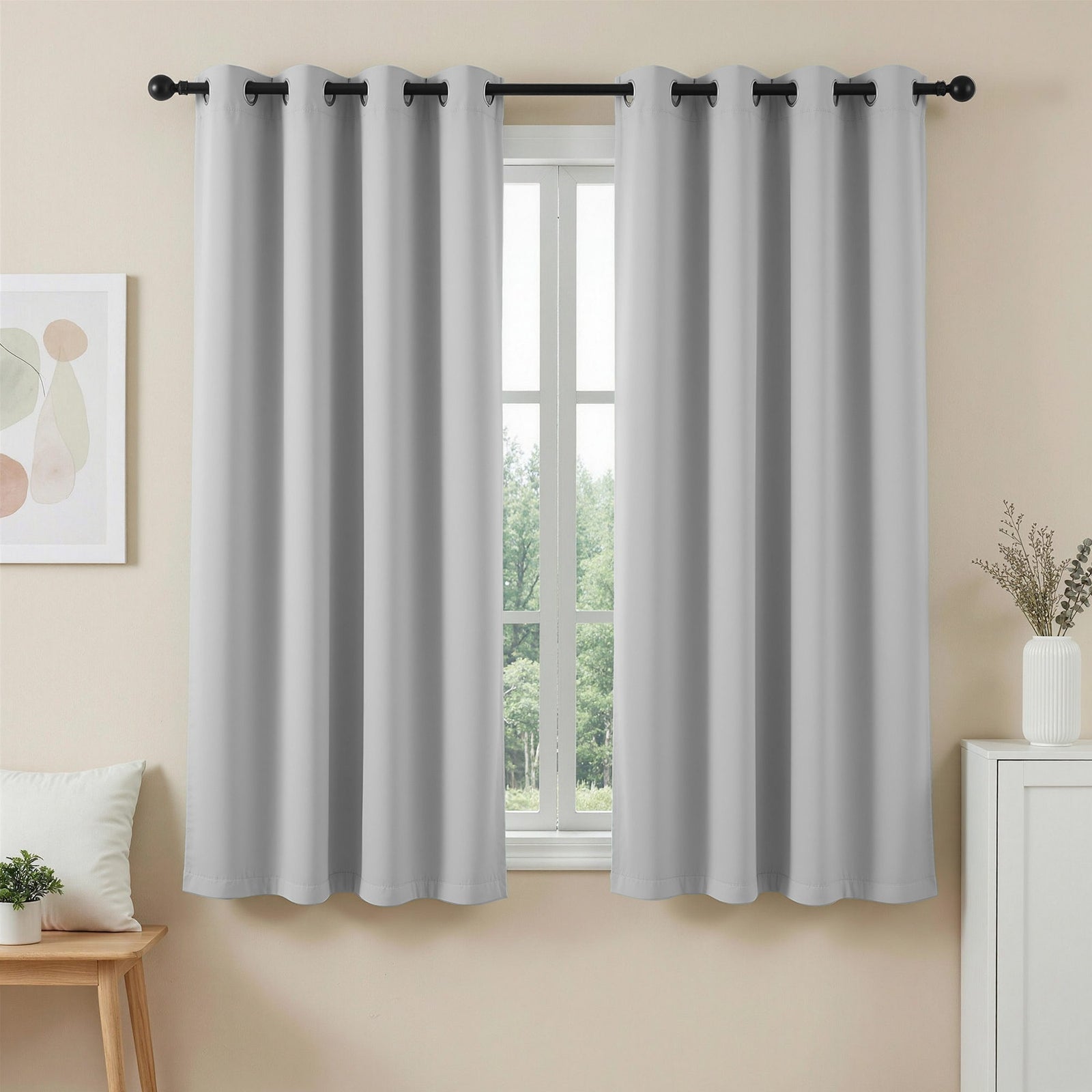 Blockout Curtains | 2 Pack | 132 x 160cm | Thermal Eyelet | Grey