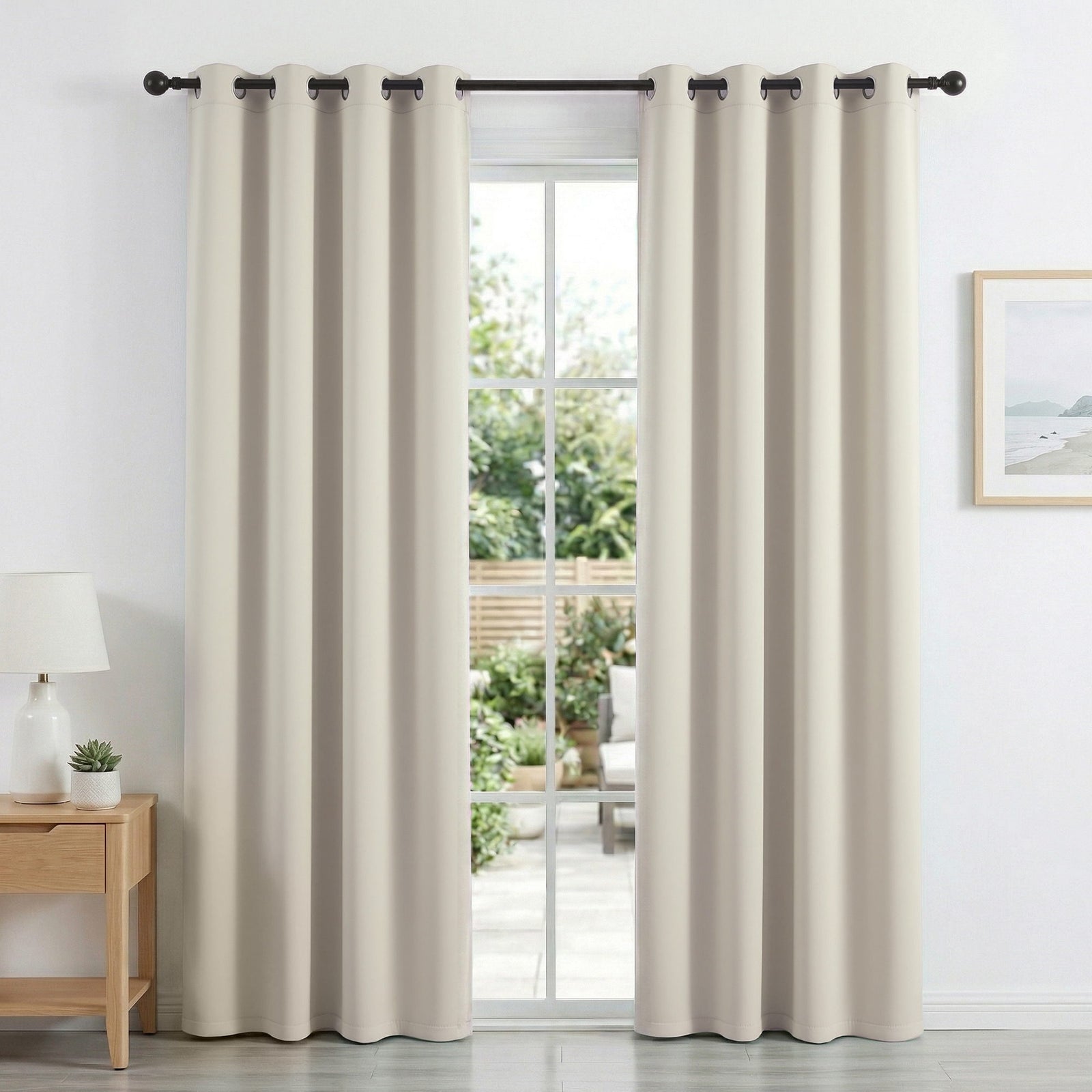 Blockout Curtains | 2 Pack | 132 x 213cm | Thermal Eyelet | Beige