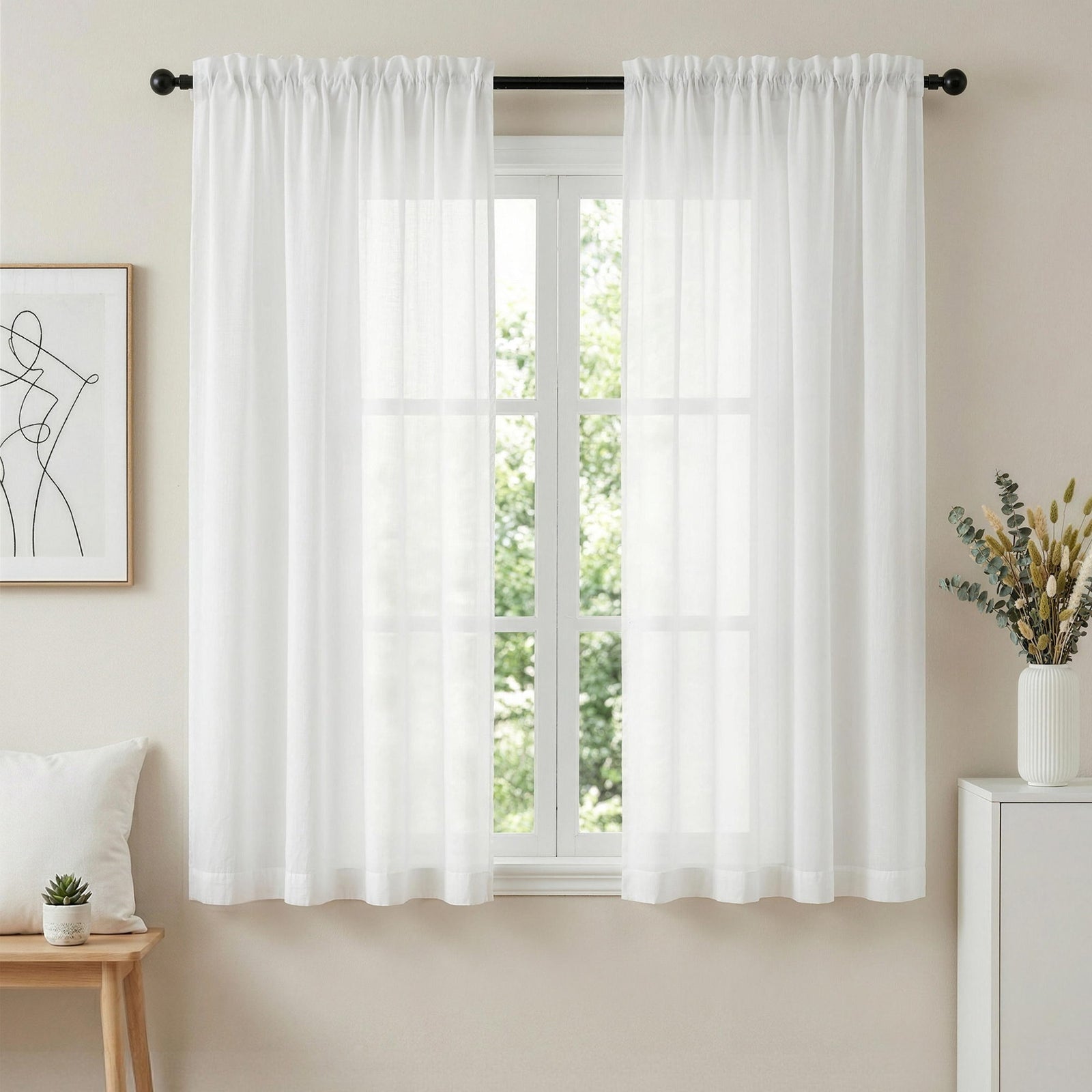 Blockout Curtains | 2 Pack | 132 x 160cm | Light Filtering Rod Pocket