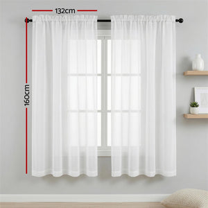 Artiss Blockout Curtains 2X 132x160cm Light Filtering Window Drapes Rod Pocket