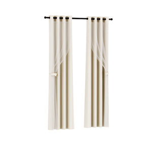 2X 132x160cm | Blockout Sheer Curtains | Beige