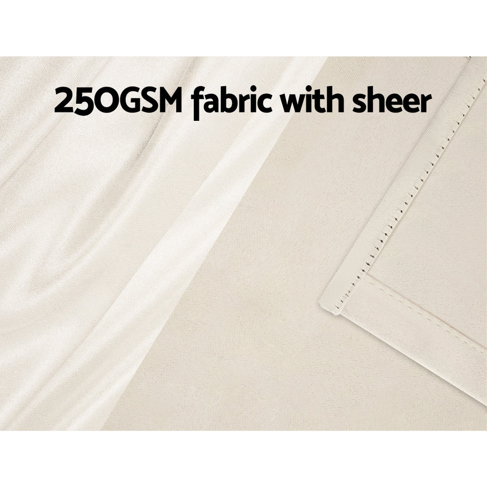 2X 132x160cm | Blockout Sheer Curtains | Beige