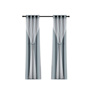 2X 132x274cm | Blockout Sheer Curtains | Light Grey