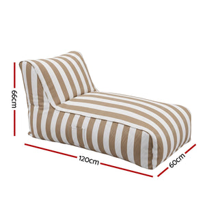 Artiss Outdoor Bean Bag Chair Cover (No Filler) Splash-Proof Beanbag Lounge Sofacover Stuffed Animal Storage Bean Bag Cover for Patio Poolside Relaxing, Taupe