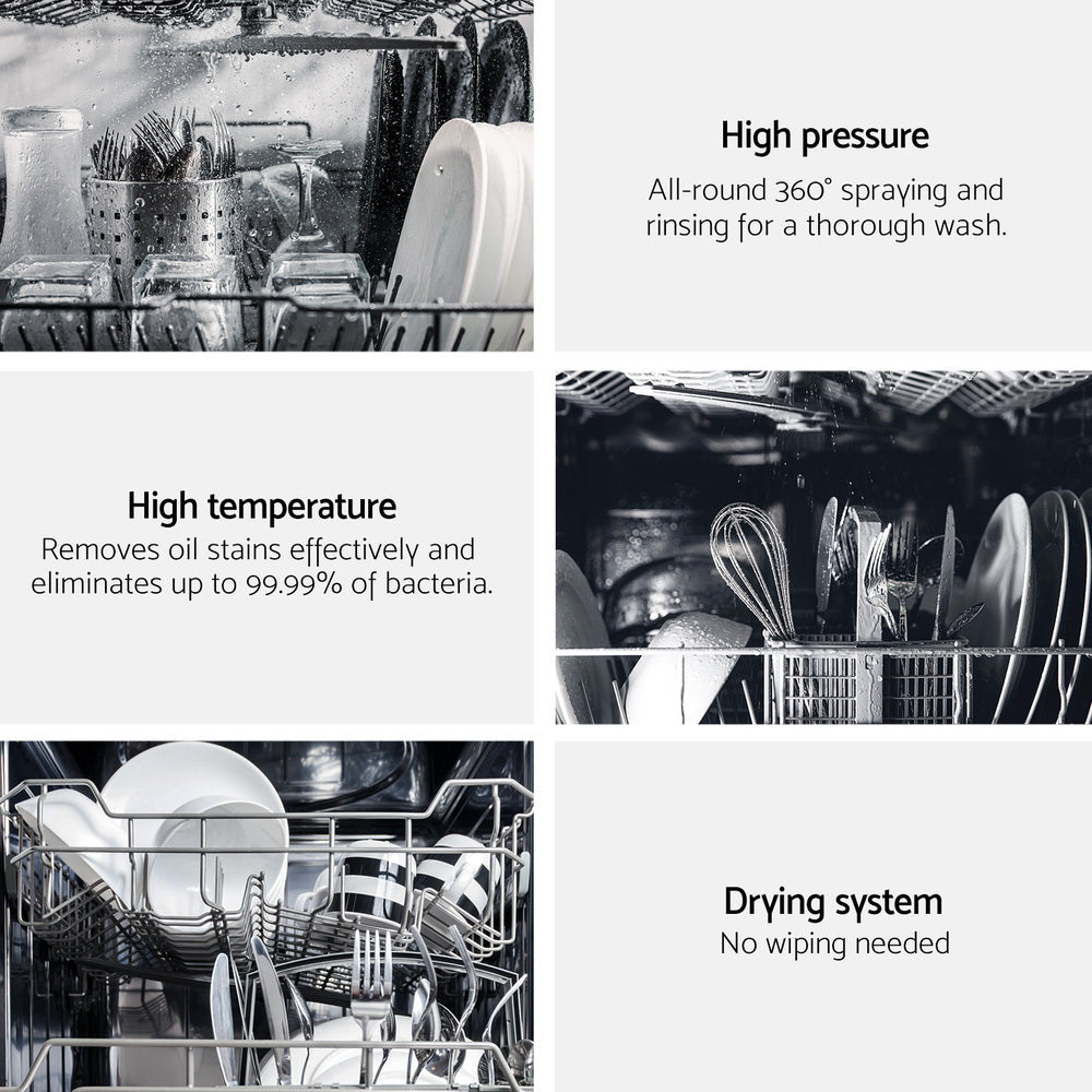 Devanti 10 Place Settings Freestanding Dishwasher | Black