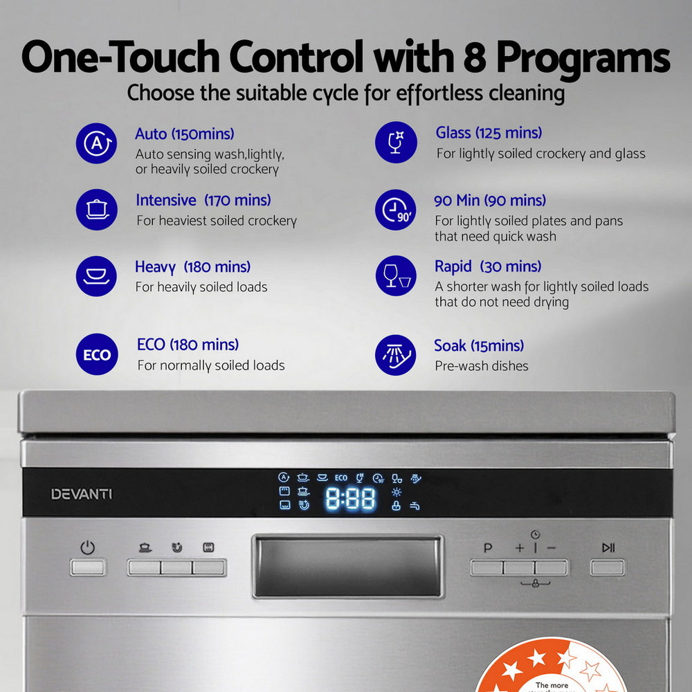 Freestanding Dishwasher | 10 Place Settings | Silver