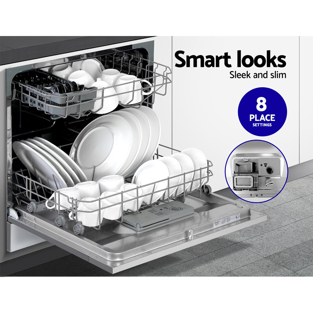 Devanti Benchtop Dishwasher | 8 Place Settings | Silver