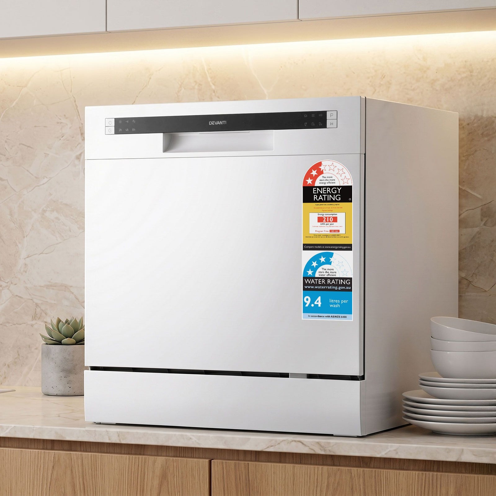 Benchtop Dishwasher | 8 Place Setting Compact Dishwasher | White
