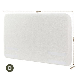 Artiss Double Headboard for Bed Frame Boucle Fabric No-Assembly Vacuum Compressed Soft Backrest with Removable Washable Cover 155cm Wide