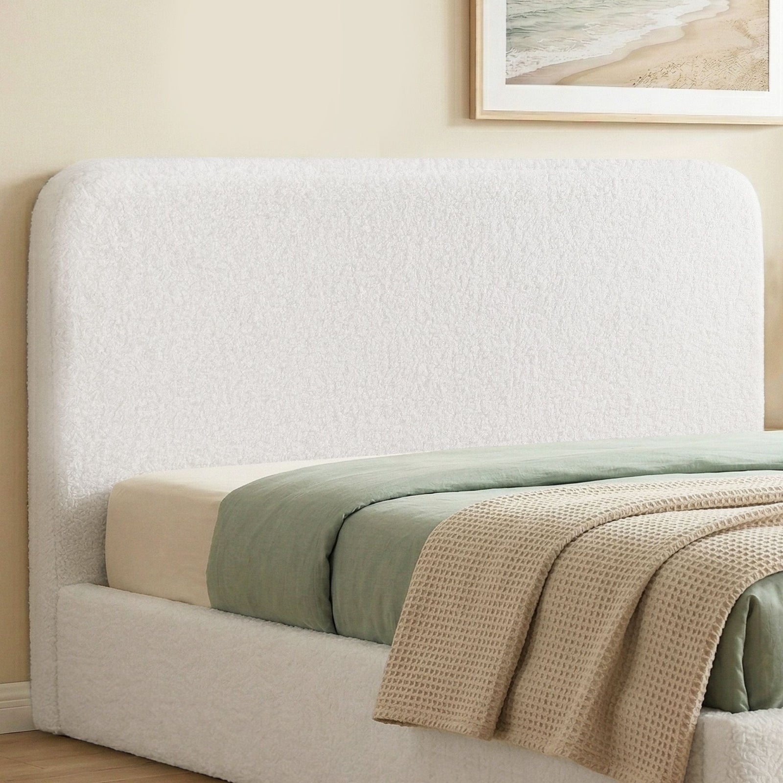 Queen Bed Head | Boucle Fabric Soft Backrest | 172cm