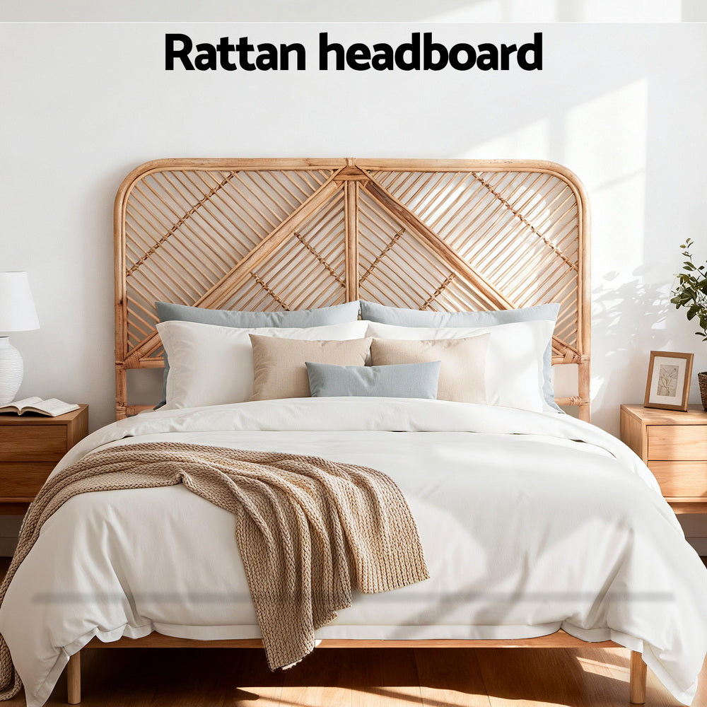 Double Bed Headboard | Rattan Bedhead | FRED | Pine