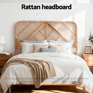 Double Bed Headboard | Rattan Bedhead | FRED | Pine