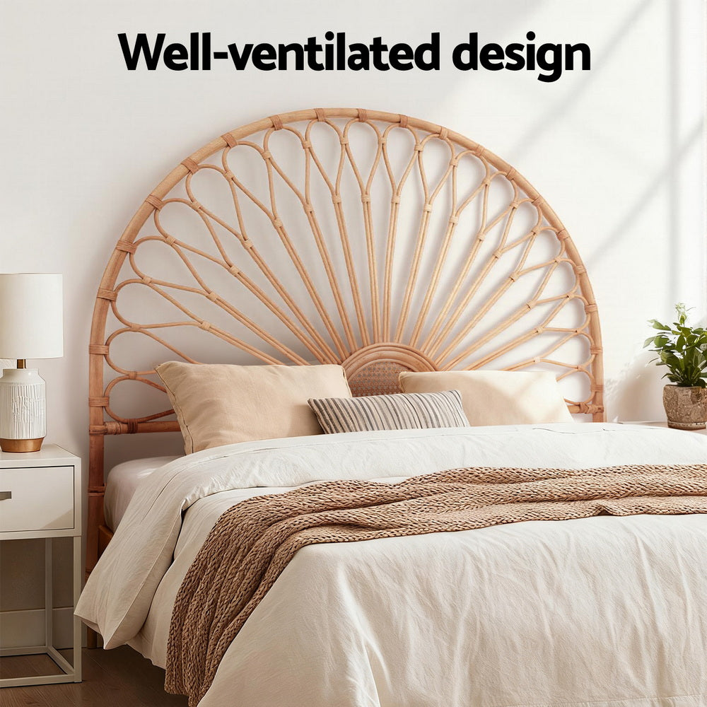 Double Bed Headboard | Rattan Bedhead | MARI | Pine