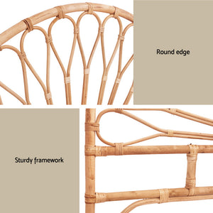 Double Bed Headboard | Rattan Bedhead | MARI | Pine