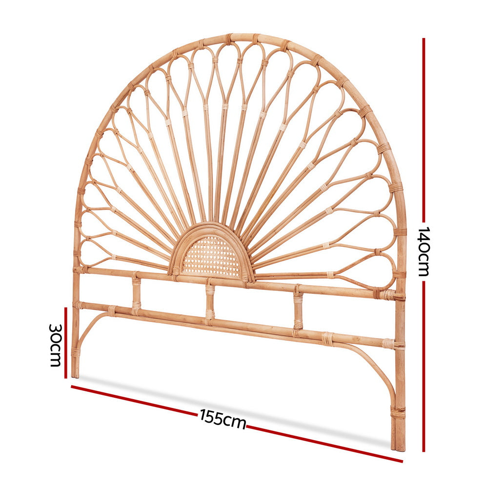 Queen Bed Headboard | Rattan Bedhead | MARI | Pine
