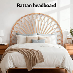 Queen Bed Headboard | Rattan Bedhead | MARI | Pine