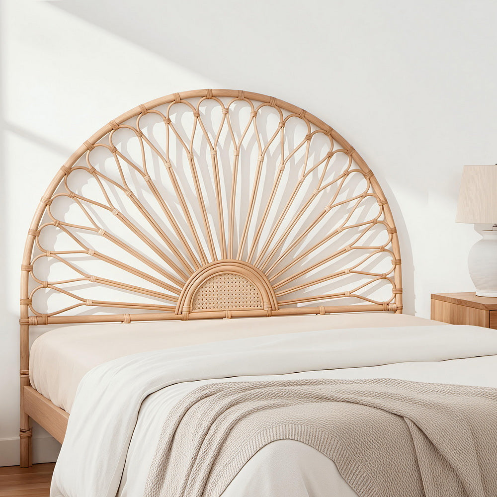 Queen Bed Headboard | Rattan Bedhead | MARI | Pine