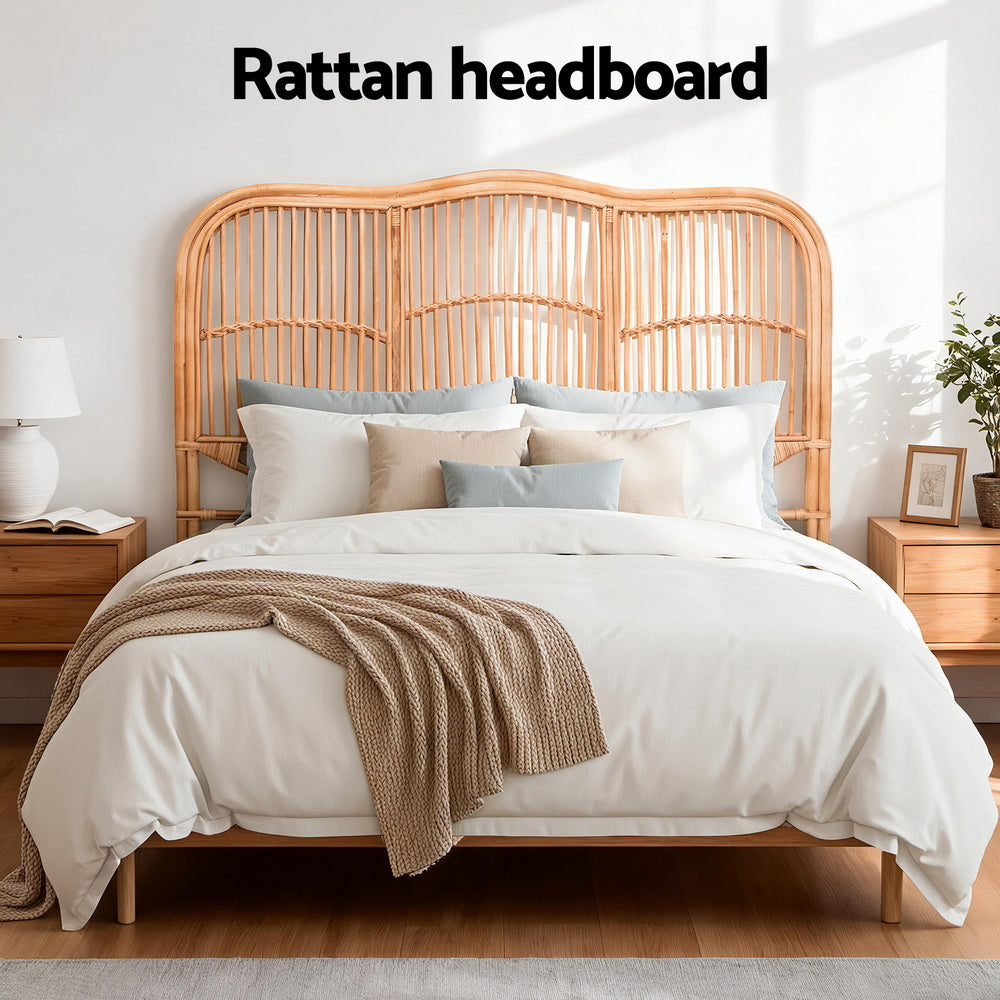 Queen Bed Headboard | Rattan Bedhead | NERO | Pine