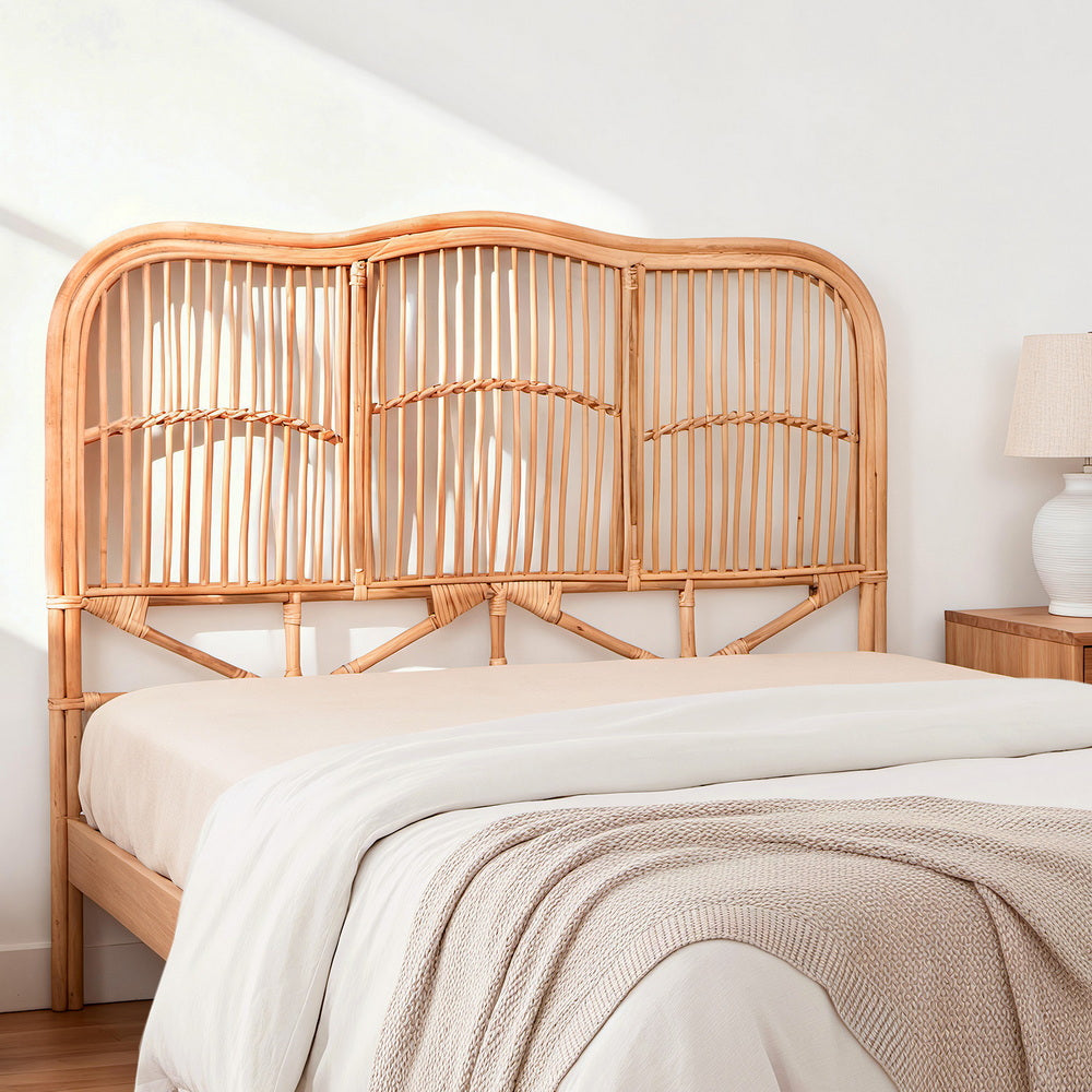 Queen Bed Headboard | Rattan Bedhead | NERO | Pine