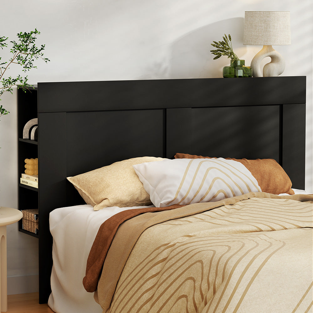 Bed Head | Headboard | Queen with Shelves | CABI Black