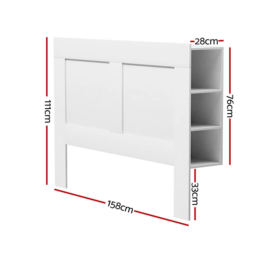 Bed Head | Headboard | Queen with Shelves | CABI White